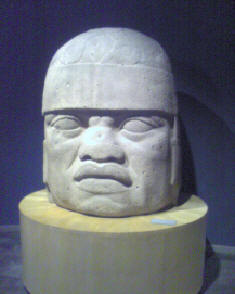 Olmec head - Museo de Antropologie - Mexico City - photo by Bob Carroll