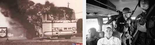 Freedom Riders Bus Burned in Alabama May 1964